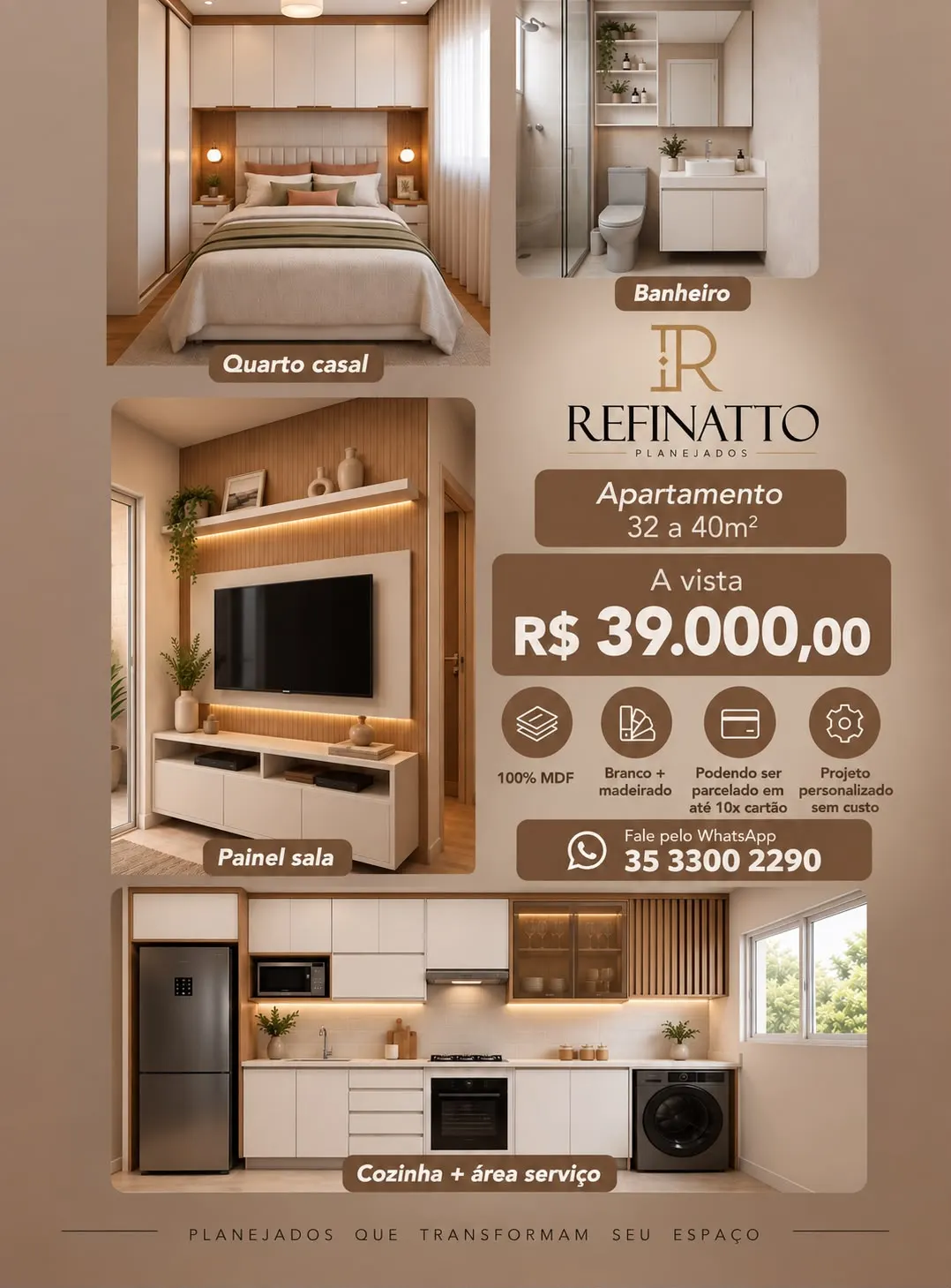 Apartamento com móveis planejados